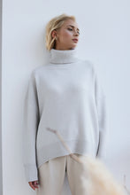 Load image into Gallery viewer, Basic Bae Turtleneck Dropped Shoulder Long Sleeve Sweater
