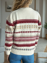 Load image into Gallery viewer, Geometric Round Neck Long Sleeve Sweater
