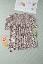 Load image into Gallery viewer, Smocked Animal Print Puff Sleeve Blouse
