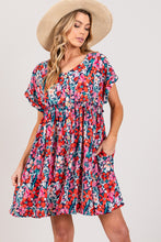 Load image into Gallery viewer, SAGE + FIG Floral Button Down Short Sleeve Mini Dress
