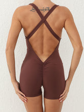 Load image into Gallery viewer, Crisscross Scoop Neck Wide Strap Active Romper
