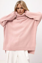 Load image into Gallery viewer, Basic Bae Side Slit Turtleneck Long Sleeve Sweater
