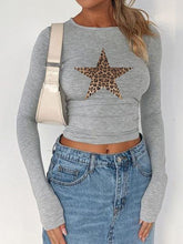 Load image into Gallery viewer, Devine Star Round Neck Long Sleeve T-Shirt
