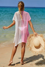 Load image into Gallery viewer, Double Take Openwork Contrast Slit Knit Cover Up
