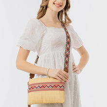 Load image into Gallery viewer, Geometric Straw Weave Crossbody Bag
