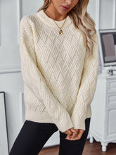 Load image into Gallery viewer, Round Neck Long Sleeve Woven Sweater
