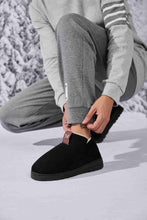 Load image into Gallery viewer, Letter M Suede Round Toe Slippers
