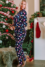 Load image into Gallery viewer, Christmas Lights Print Collared Neck Top and Pants Set
