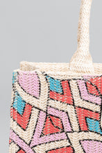 Load image into Gallery viewer, Flower Straw Weave Tote Bag
