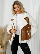 Load image into Gallery viewer, Pocketed Sherpa Zip Up Long Sleeve Jacket
