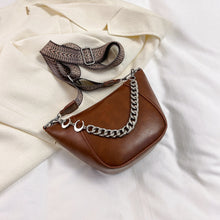 Load image into Gallery viewer, PU Leather Chain Trim Crossbody Bag
