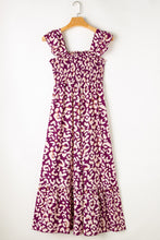 Load image into Gallery viewer, Ruffled Printed Wide Strap Dress
