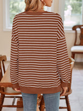 Load image into Gallery viewer, Striped Round Neck Long Sleeve Sweatshirt
