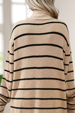 Load image into Gallery viewer, Striped Open Front Long Sleeve Cardigan
