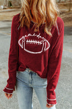 Load image into Gallery viewer, Football Round Neck Long Sleeve Sweatshirt
