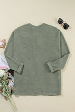 Load image into Gallery viewer, Waffle-Knit Open Front Long Sleeve Cover Up
