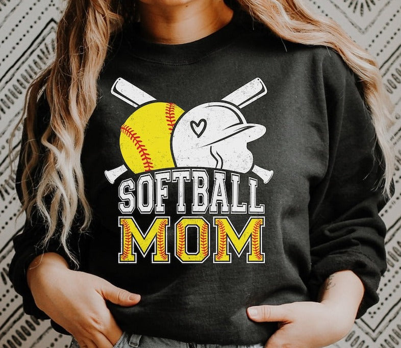 Softball Mom Sweatshirt, Your Choice of Color