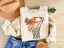 Load image into Gallery viewer, Basketball Hoop Bow Sweatshirt, Your Choice of Bow Color
