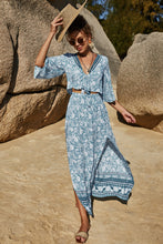 Load image into Gallery viewer, Printed Half Sleeve Top and Slit Skirt Set
