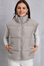 Load image into Gallery viewer, Zip Up Turtleneck Pocketed Vest Coat
