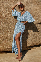 Load image into Gallery viewer, Printed Half Sleeve Top and Slit Skirt Set
