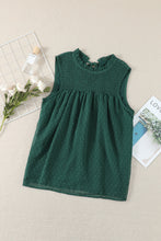 Load image into Gallery viewer, Smocked Frill Swiss Dot Round Neck Tank
