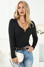 Load image into Gallery viewer, Notched Neck Puff Sleeve Bodysuit
