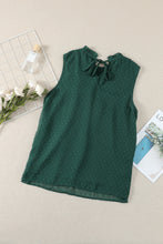 Load image into Gallery viewer, Smocked Frill Swiss Dot Round Neck Tank
