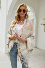 Load image into Gallery viewer, Multicolored Fringe Trim Poncho
