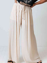 Load image into Gallery viewer, Drawstring Pleated Wide Leg Pants
