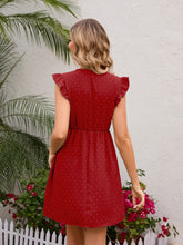 Load image into Gallery viewer, Swiss Dot Ruffled V-Neck Dress
