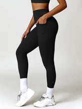 Load image into Gallery viewer, Ruched Pocketed High Waist Active Leggings
