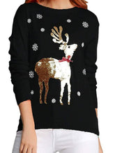 Load image into Gallery viewer, Sequin Reindeer Graphic Sweater
