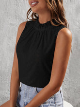 Load image into Gallery viewer, Tied Eyelet Mock Neck Tank
