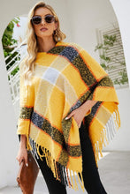 Load image into Gallery viewer, Plaid Fringe Detail Poncho
