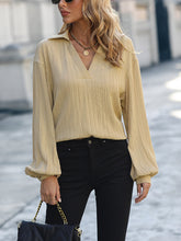 Load image into Gallery viewer, Johnny Collar Long Sleeve Blouse
