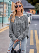 Load image into Gallery viewer, Round Neck Cable-Knit Sweater
