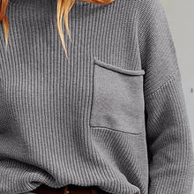 Load image into Gallery viewer, Rib-Knit Dropped Shoulder Sweater
