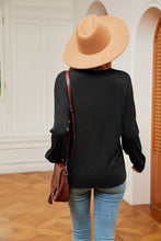 Load image into Gallery viewer, Contrast V-Neck Long Sleeve Blouse
