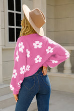 Load image into Gallery viewer, Floral Open Front Fuzzy Cardigan
