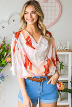 Load image into Gallery viewer, Printed Cowl Neck Half Sleeve Blouse
