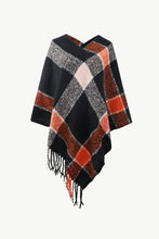 Load image into Gallery viewer, Plaid Fringe Detail Poncho
