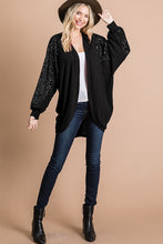 Load image into Gallery viewer, Black Sequin Holiday Cardigan
