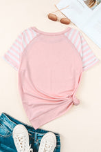 Load image into Gallery viewer, Striped Round Neck Raglan Sleeve Tee
