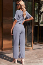 Load image into Gallery viewer, Full Size Tie Waist Straight Leg Jumpsuit
