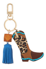 Load image into Gallery viewer, Cowboy Cowgirl Boot Keychain w/ Tassel
