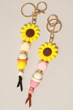 Load image into Gallery viewer, Sunflower Bead Tassel Keychain
