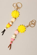 Load image into Gallery viewer, Sunflower Bead Tassel Keychain
