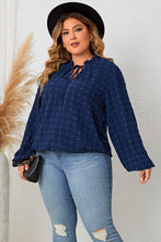 Load image into Gallery viewer, Plus Size Tie Neck Balloon Sleeve Blouse
