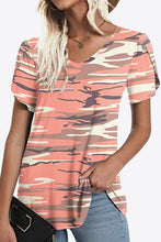 Load image into Gallery viewer, Printed Petal Sleeve V-Neck Blouse
